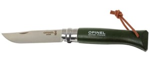 Nóż Opinel 8 INOX khaki z rzemykiem