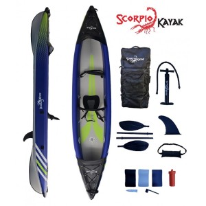 Kajak scorpio ds 385 new zestaw blue-lime